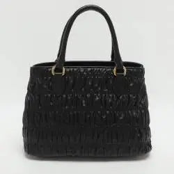 Prada Black Nappa Gaufre Leather Tote