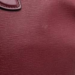 Prada Red Saffiano Lux/Soft Leather Top Zip Tote