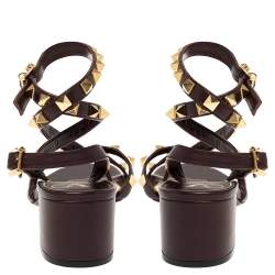The Rockstud Ankle Strap Block Heel Sandals – Rubin