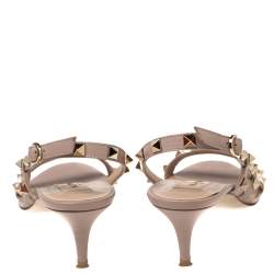 The Rockstud Slingback Sandals – Beige