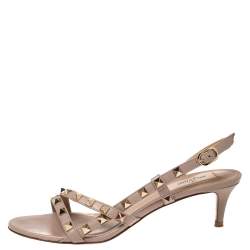The Rockstud Slingback Sandals – Beige