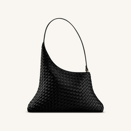 Lyra Woven Shoulder Bag - Black