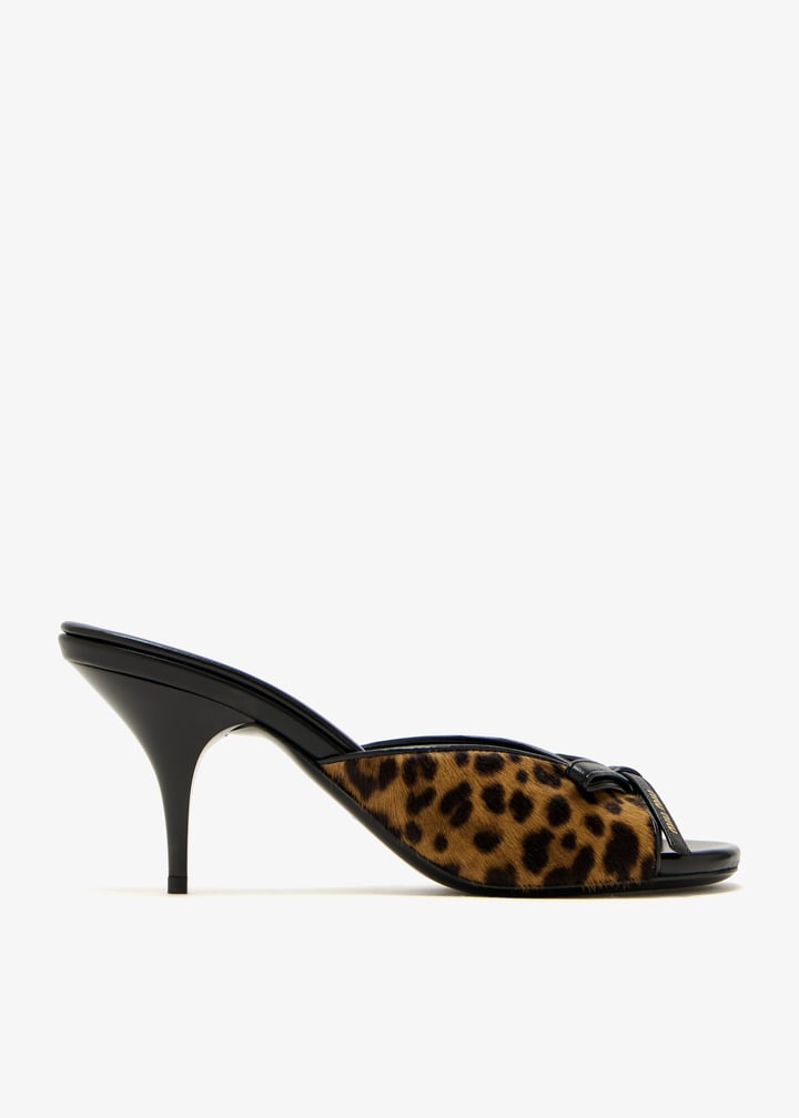 Printed leather sandals