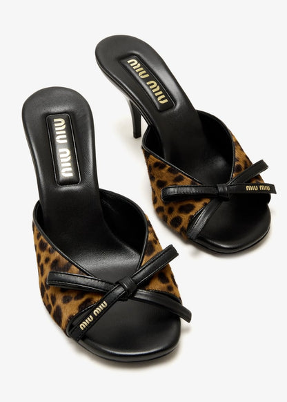 Printed leather sandals