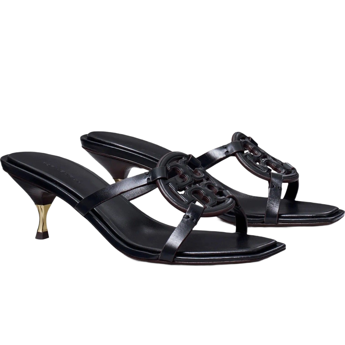 Tory Burch Bombe Miller Low Kitten Heel 55Mm Sandals Triple Black