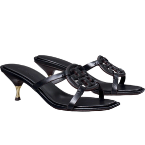 Tory Burch Bombe Miller Low Kitten Heel 55Mm Sandals Triple Black