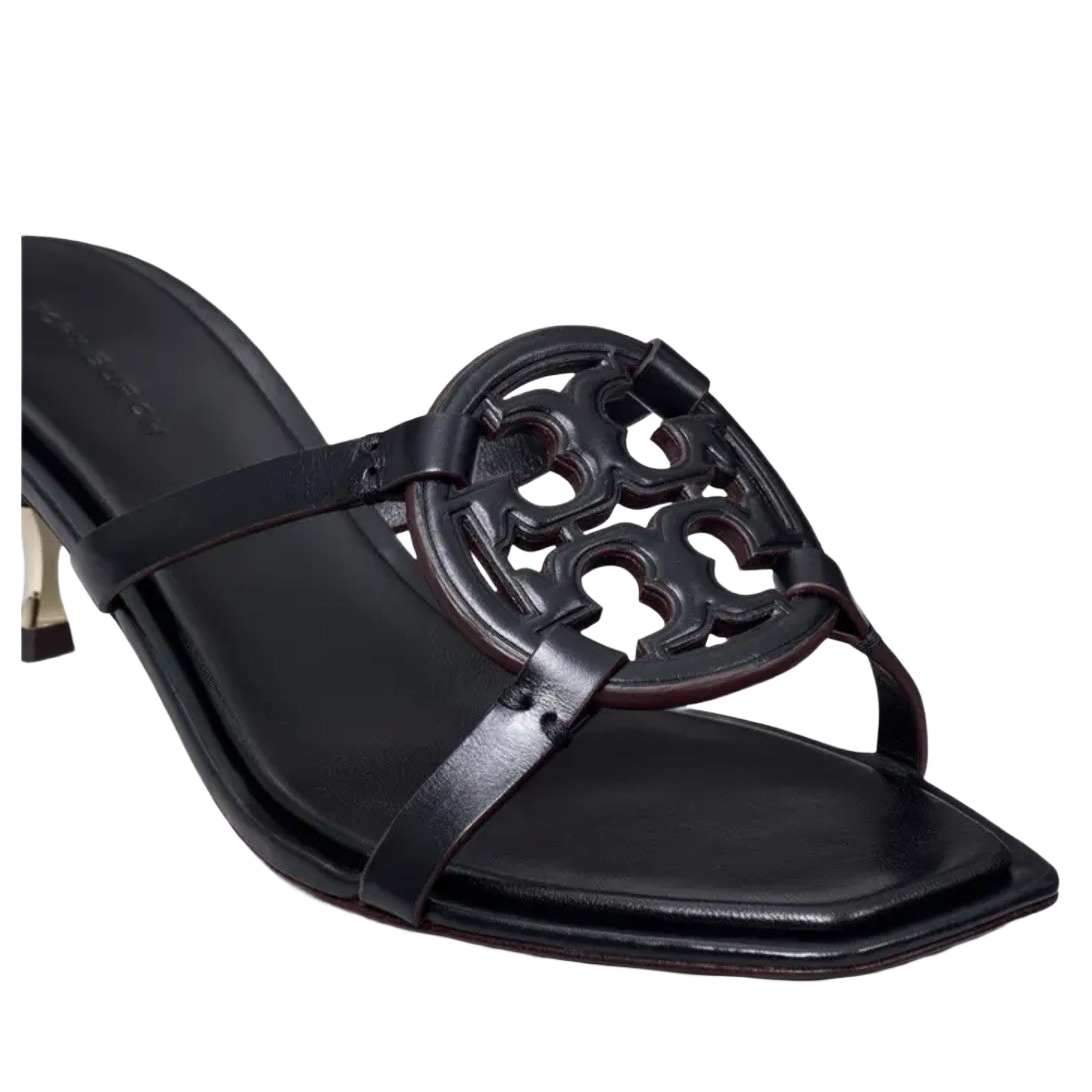 Tory Burch Bombe Miller Low Kitten Heel 55Mm Sandals Triple Black