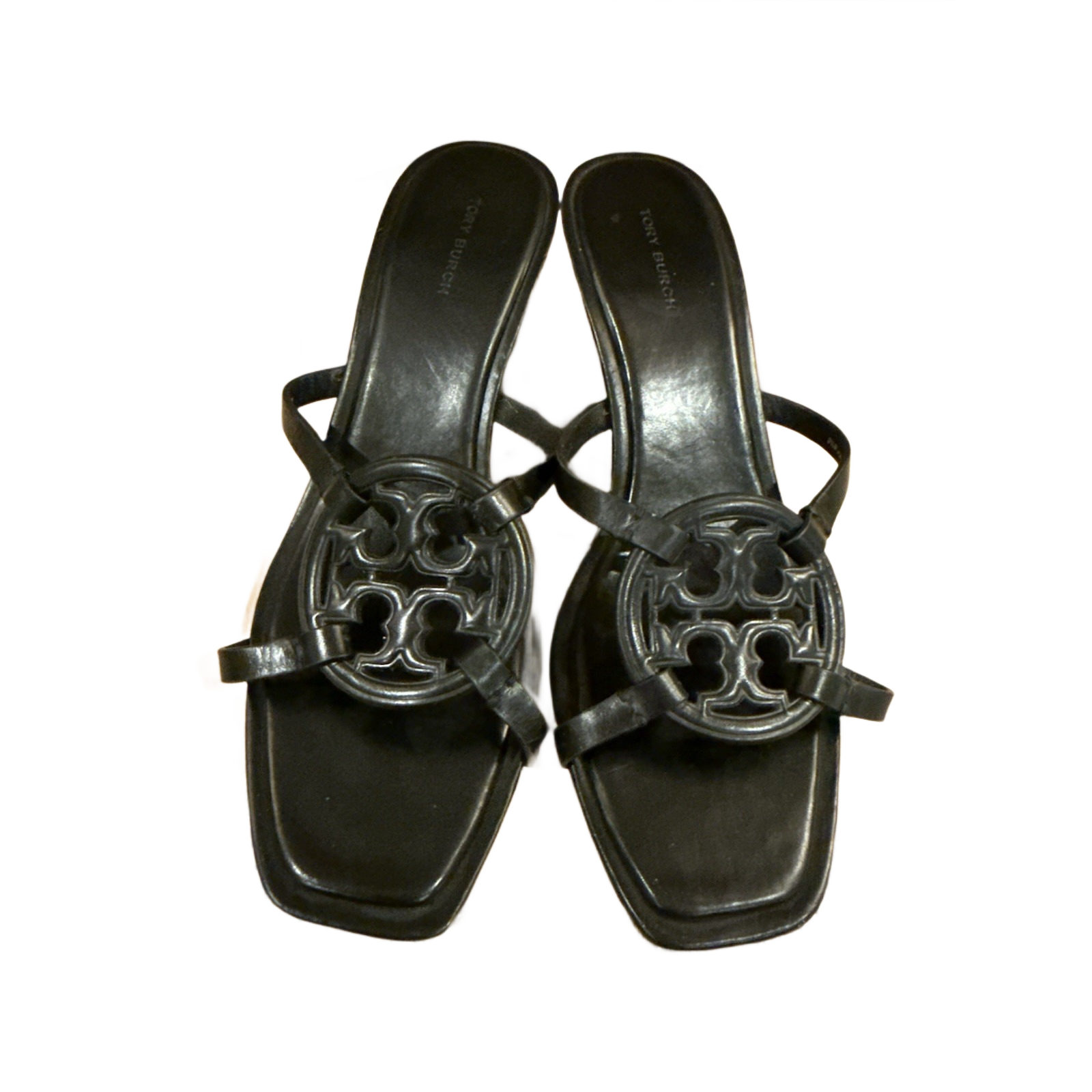 Tory Burch Bombe Miller Low Kitten Heel 55Mm Sandals Triple Black