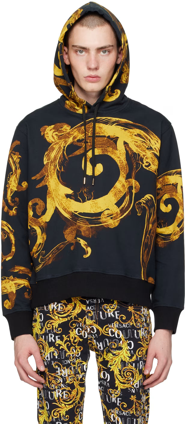 Black Watercolor Couture Hoodie