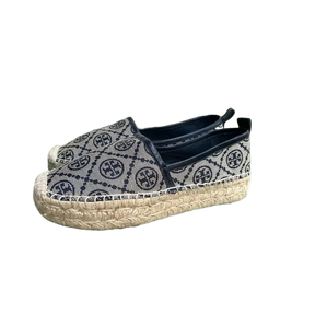 Tory Burch Double T Jacquard Platform Espadrille – Perfect Blue