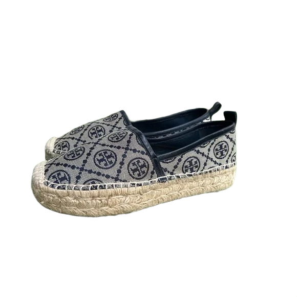 Tory Burch Double T Jacquard Platform Espadrille – Perfect Blue