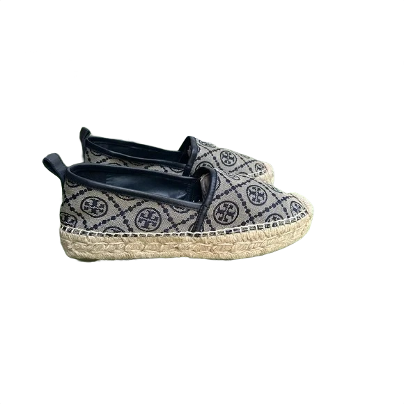 Tory Burch Double T Jacquard Platform Espadrille – Perfect Blue