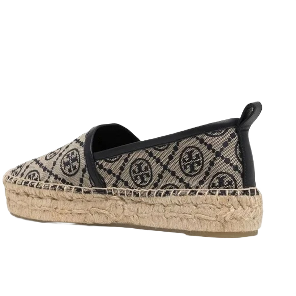 Tory Burch Double T Jacquard Platform Espadrille – Perfect Blue