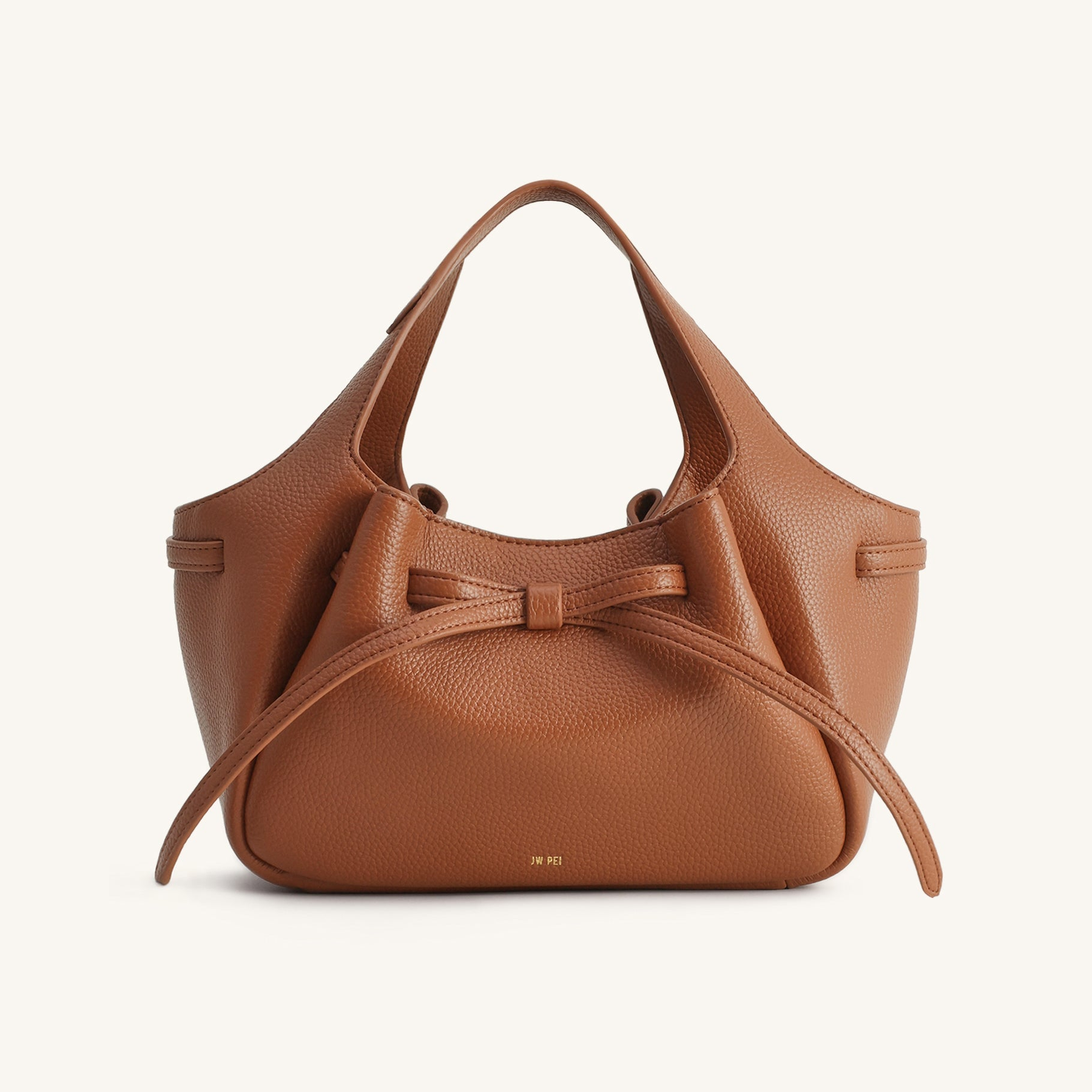 Mabel Soft Bow Tote Bag - Caramel Brown