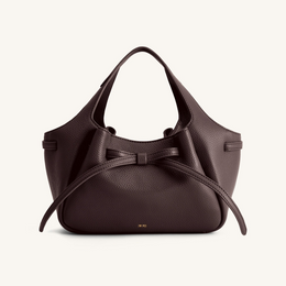 Mabel Soft Bow Tote Bag - Dark Brown