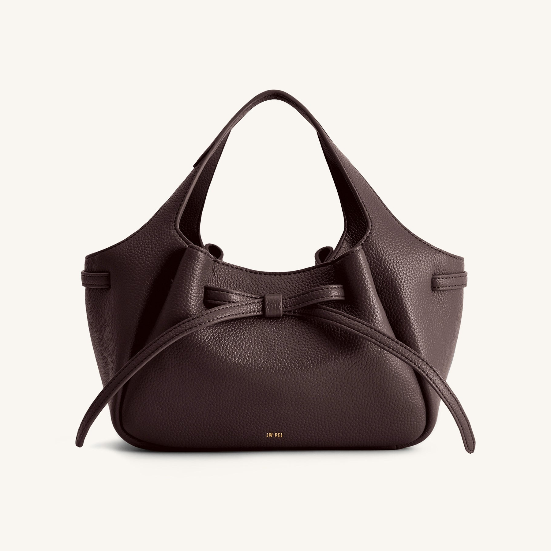 Mabel Soft Bow Tote Bag - Dark Brown