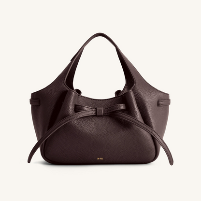 Mabel Soft Bow Tote Bag - Dark Brown