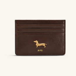 Maeve Dachshund Metal Emblem Card Holder - Chocolate