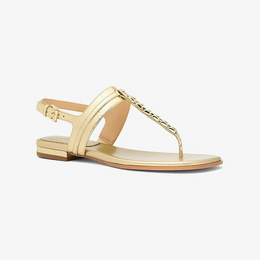 Marcia Embellished Metallic Leather Sandal