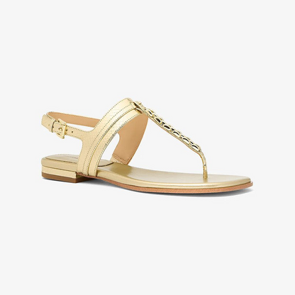 Marcia Embellished Metallic Leather Sandal