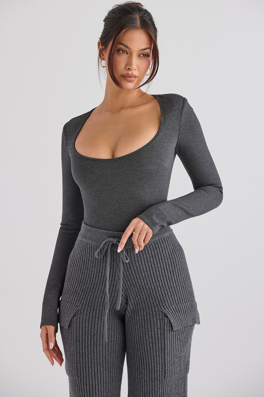Charcoal loungewear bodysuit