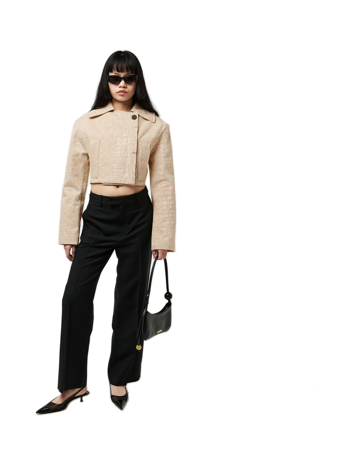 Marino De Nimes Cotton Cropped Long Sleeve Jacket