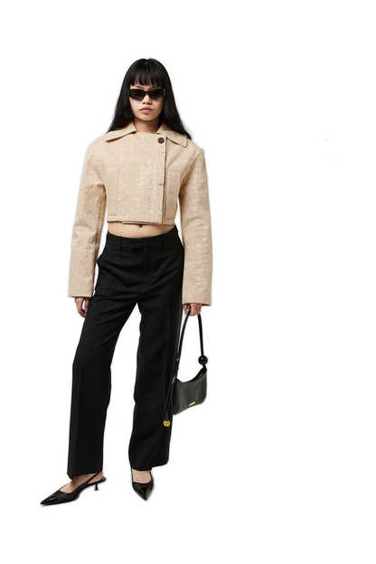Marino De Nimes Cotton Cropped Long Sleeve Jacket
