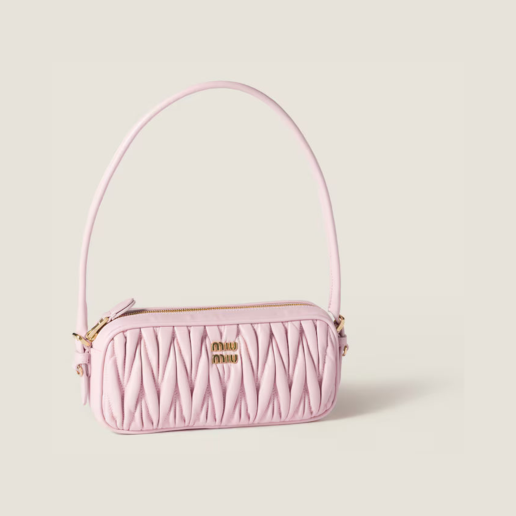 Matelassé nappa leather pouch