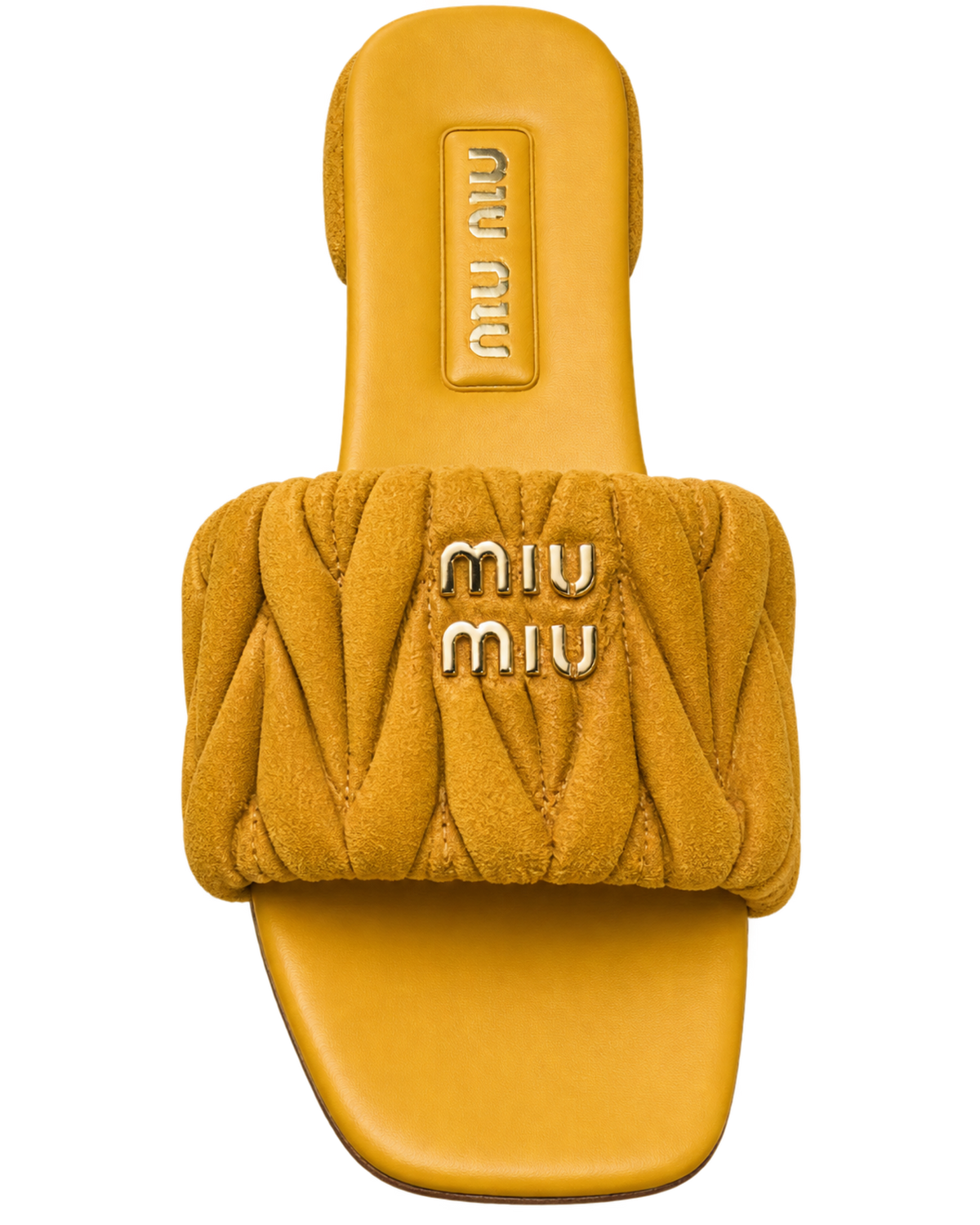 Matelassé suede slide sandals