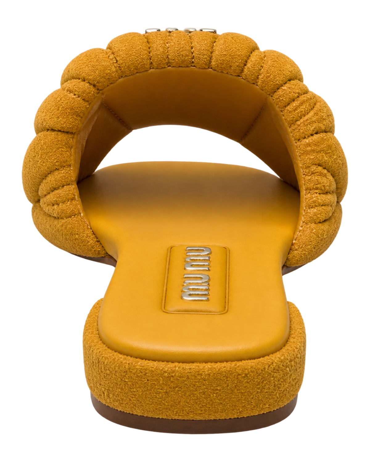 Matelassé suede slide sandals