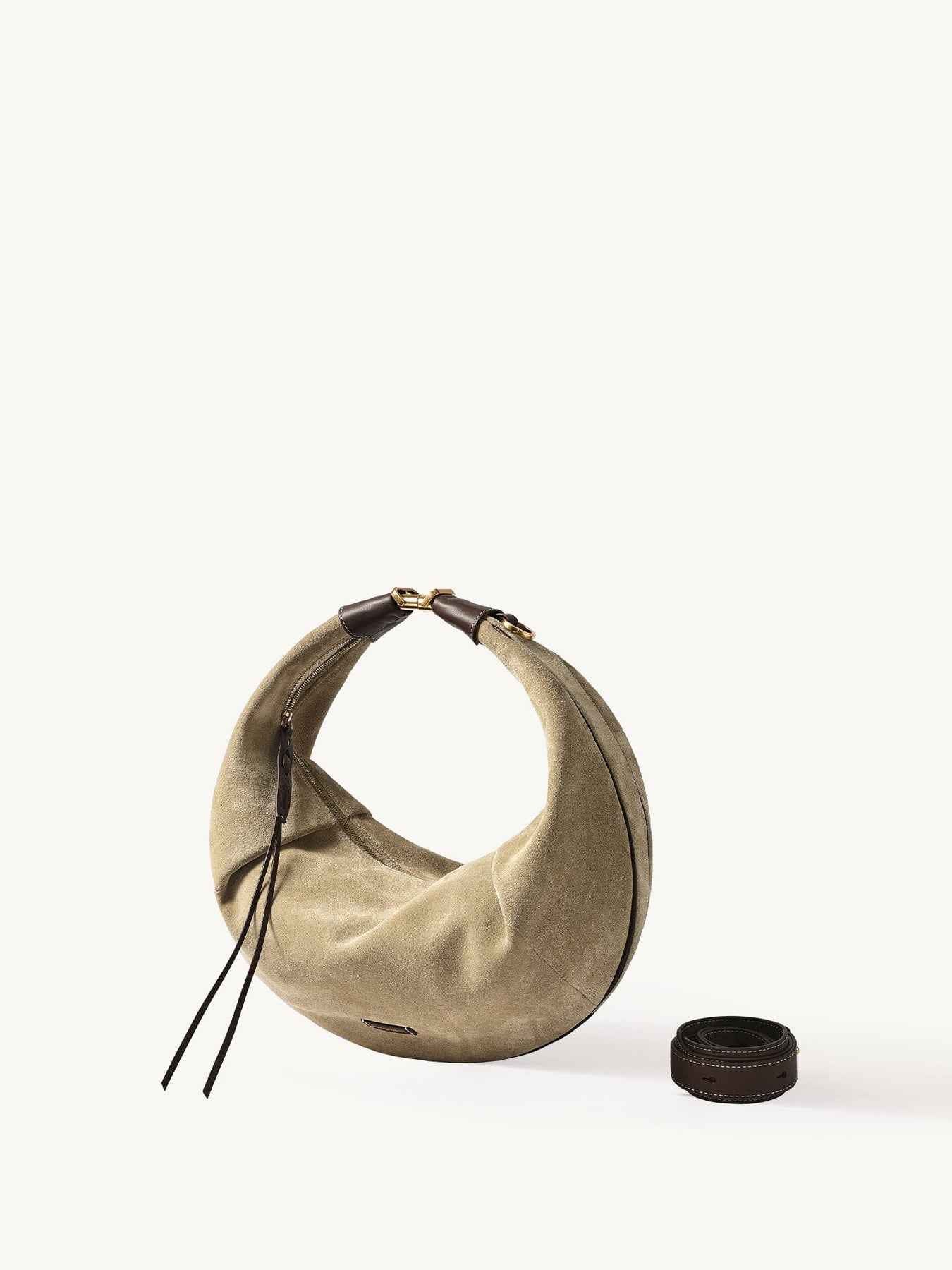 Large Luna Hobo Bag - Dune Suede