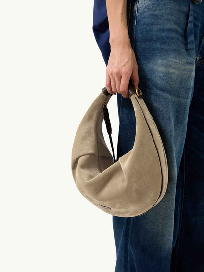 Large Luna Hobo Bag - Dune Suede