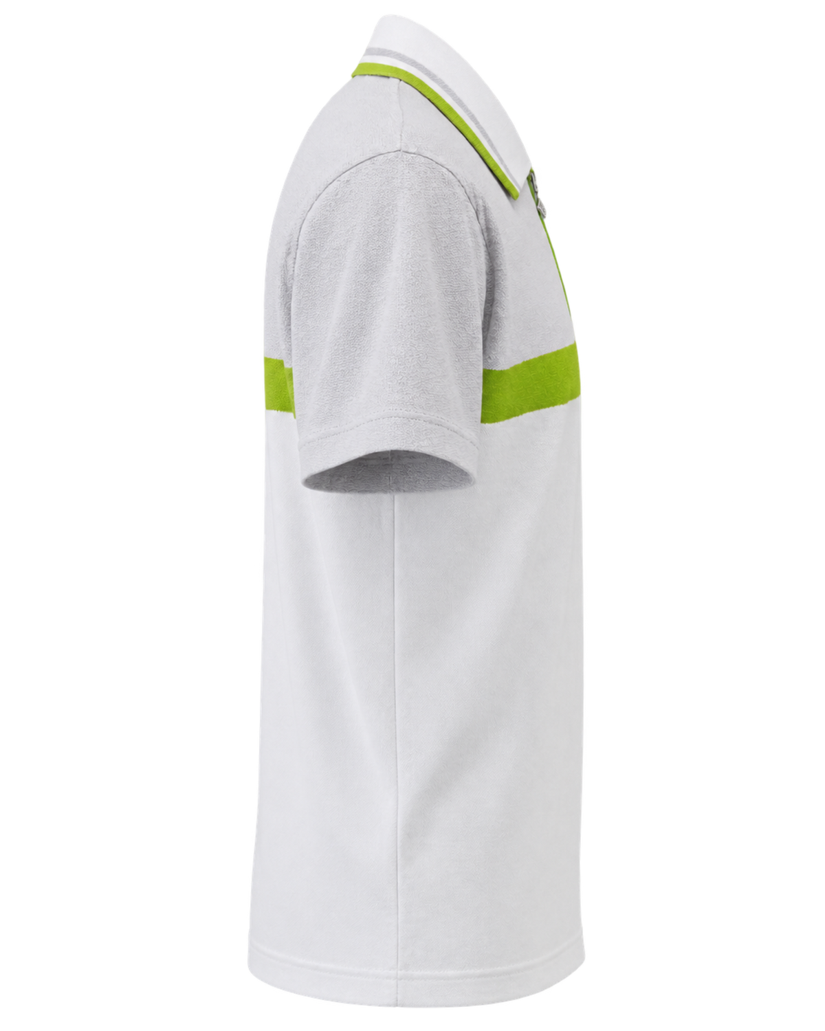 Men White Chest Stripe Half Zip Polo