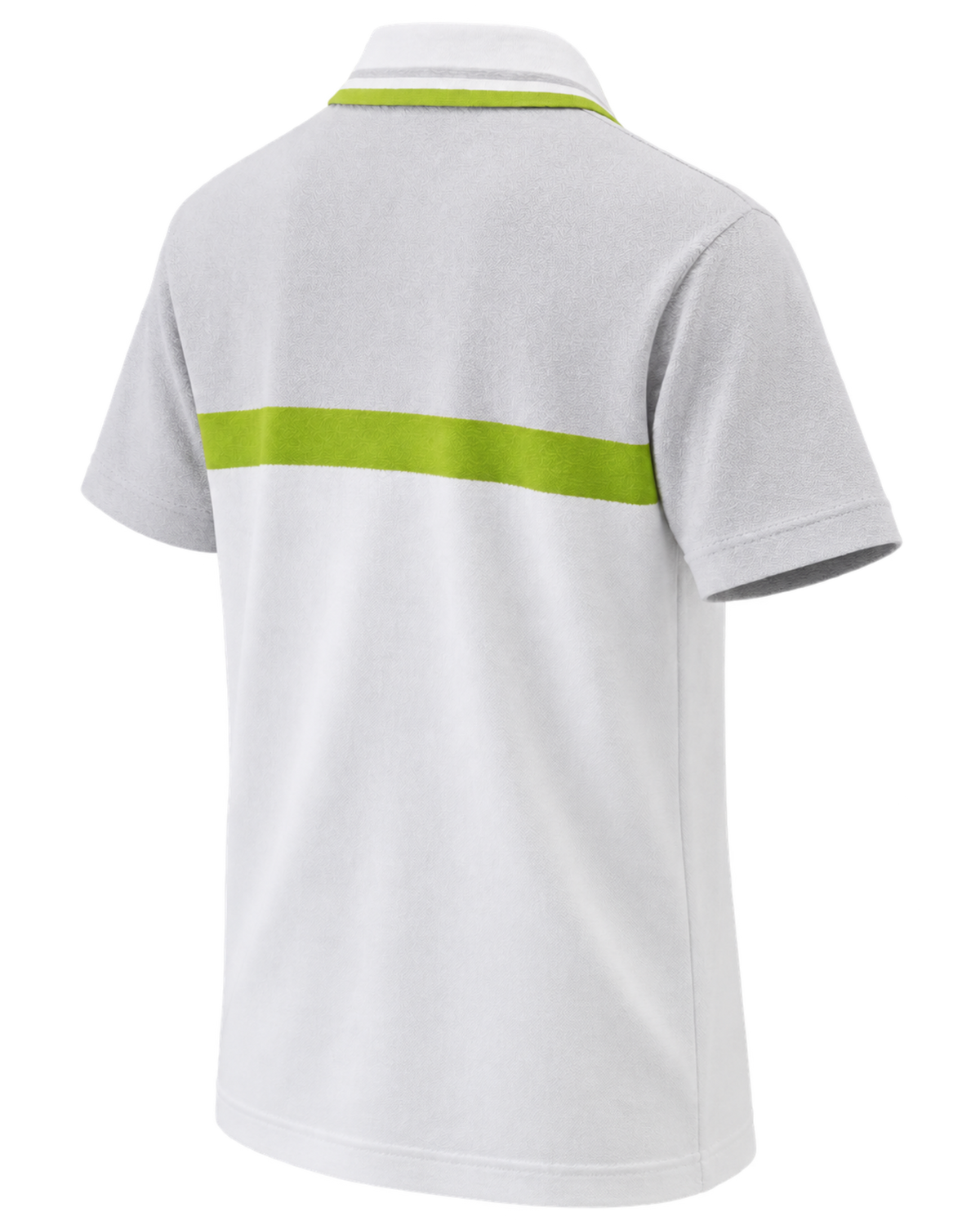 Men White Chest Stripe Half Zip Polo