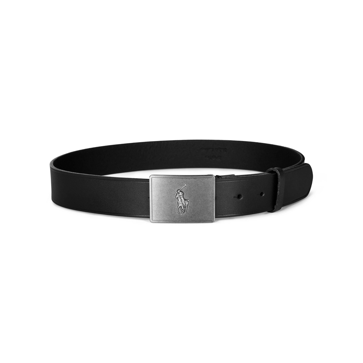 Men's Plaque Leather Belt