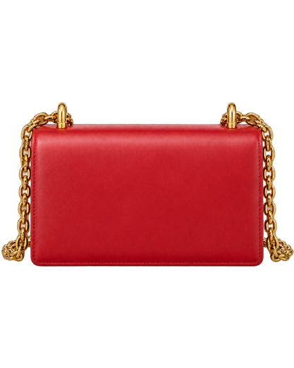 Metallic Calfskin DG Girls Shoulder Bag Red
