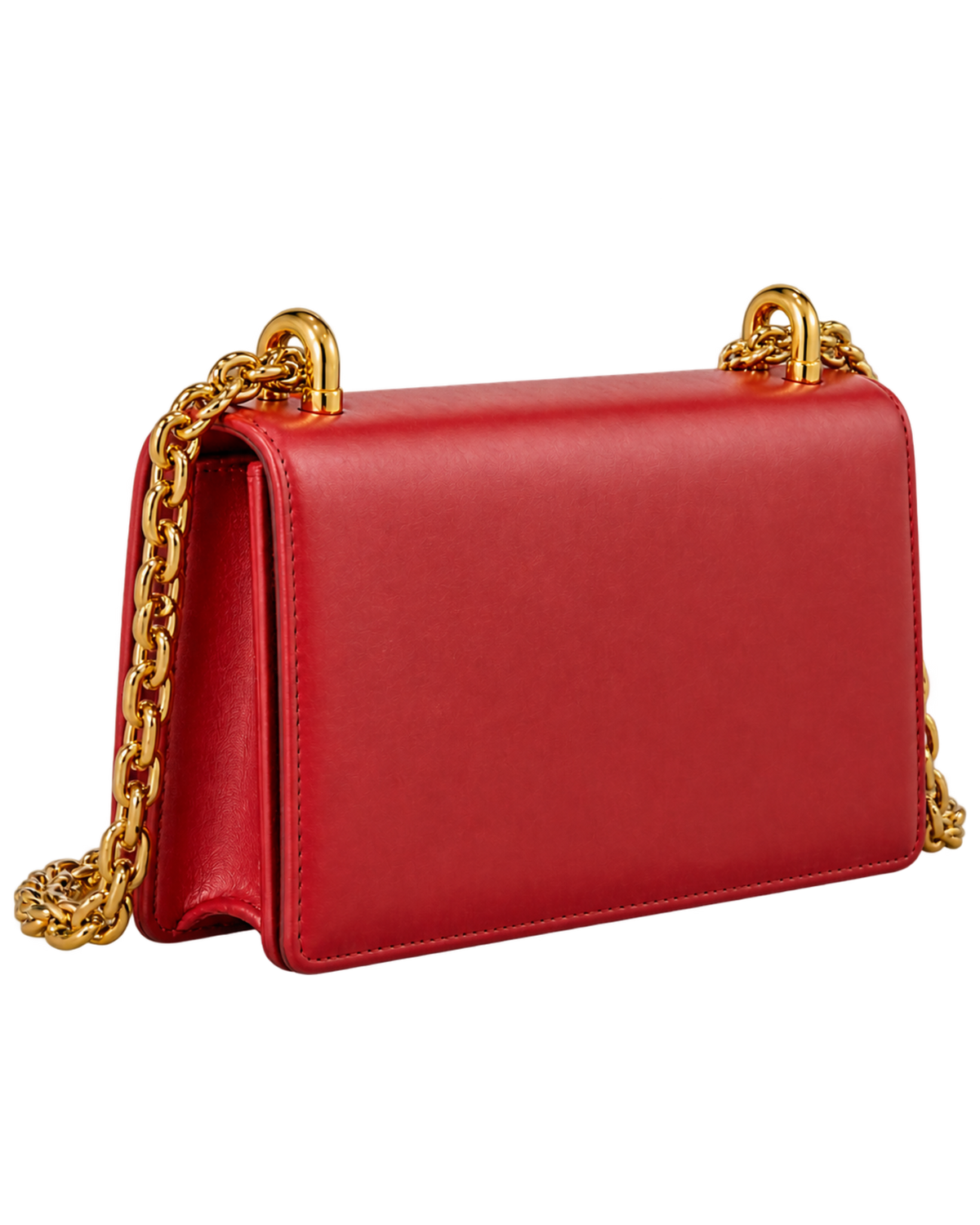 Metallic Calfskin DG Girls Shoulder Bag Red