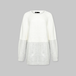 METALLIC EDGE KNIT SWEATER
