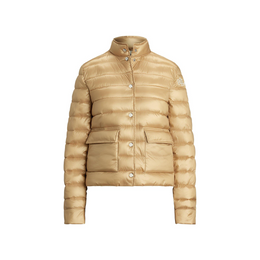 Metallic Quilted Duck Down Long Sleeve Short Puffer Jacket