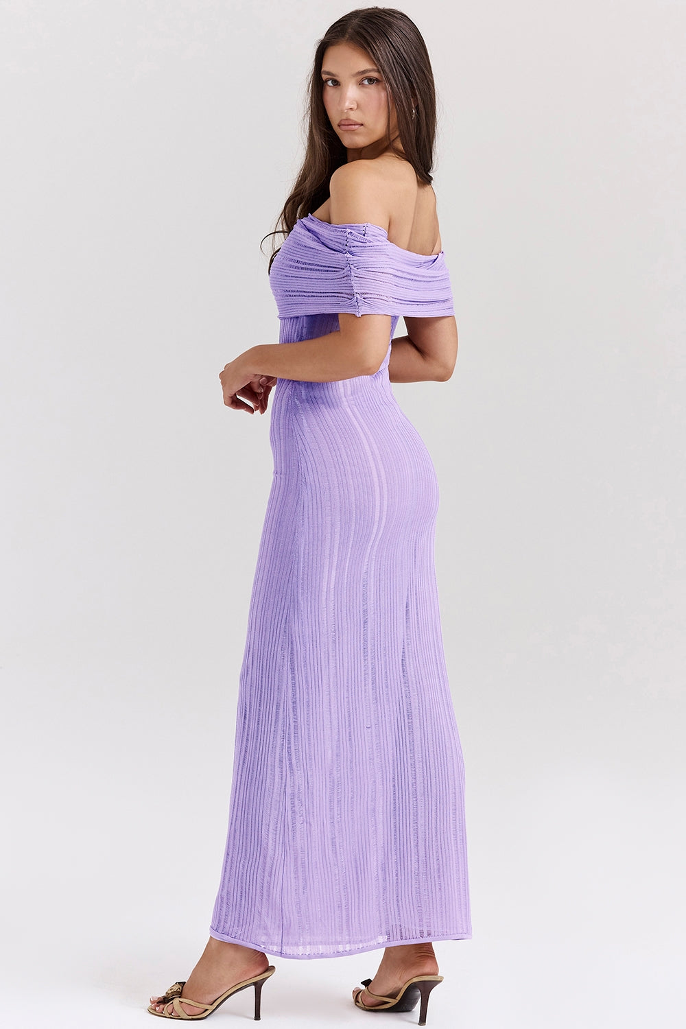 Orchid ladder knit maxi dress