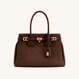 Miley Belt Embellished Tote Bag - Brown