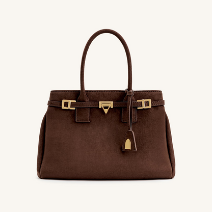 Miley Belt Embellished Tote Bag - Brown