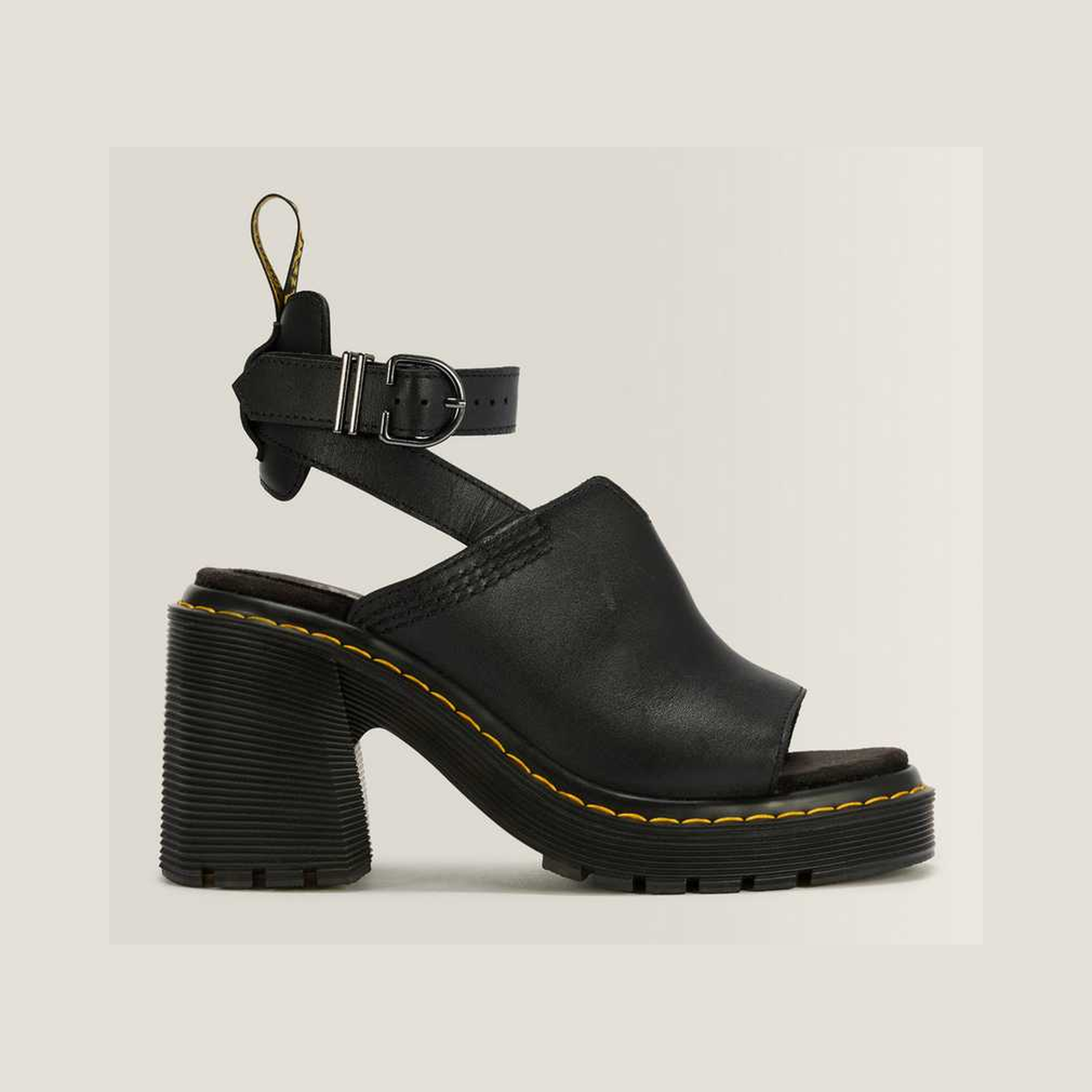 Millee Leather Open Toe Sandals — Black