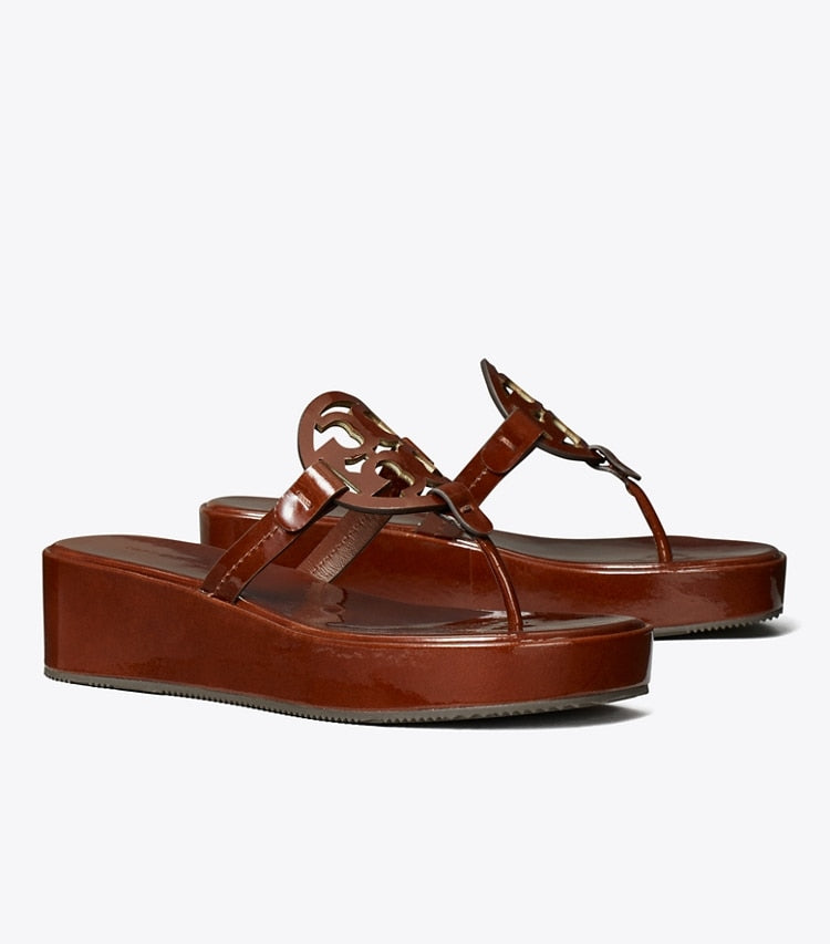 MILLER PATENT WEDGE SANDAL