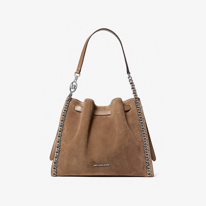 Mina Large Suede Chain Shoulder Bag