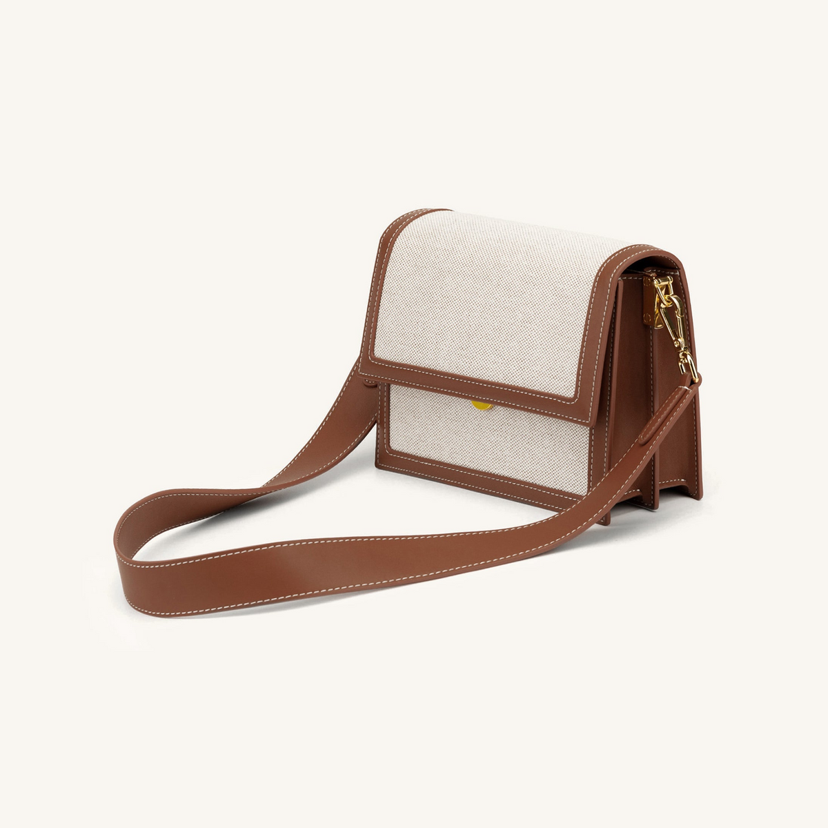Mini Flap Crossbody - Beige Canvas
