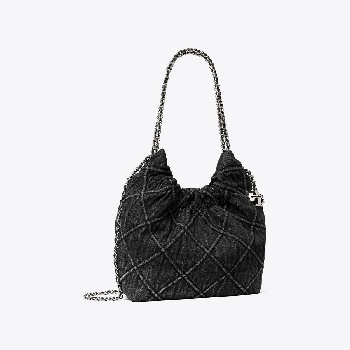 Mini Fleming Soft Denim Hobo Bag