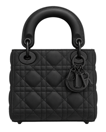 Mini Lady Dior Bag Black Ultramatte Cannage Calfskin