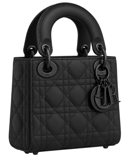 Mini Lady Dior Bag Black Ultramatte Cannage Calfskin