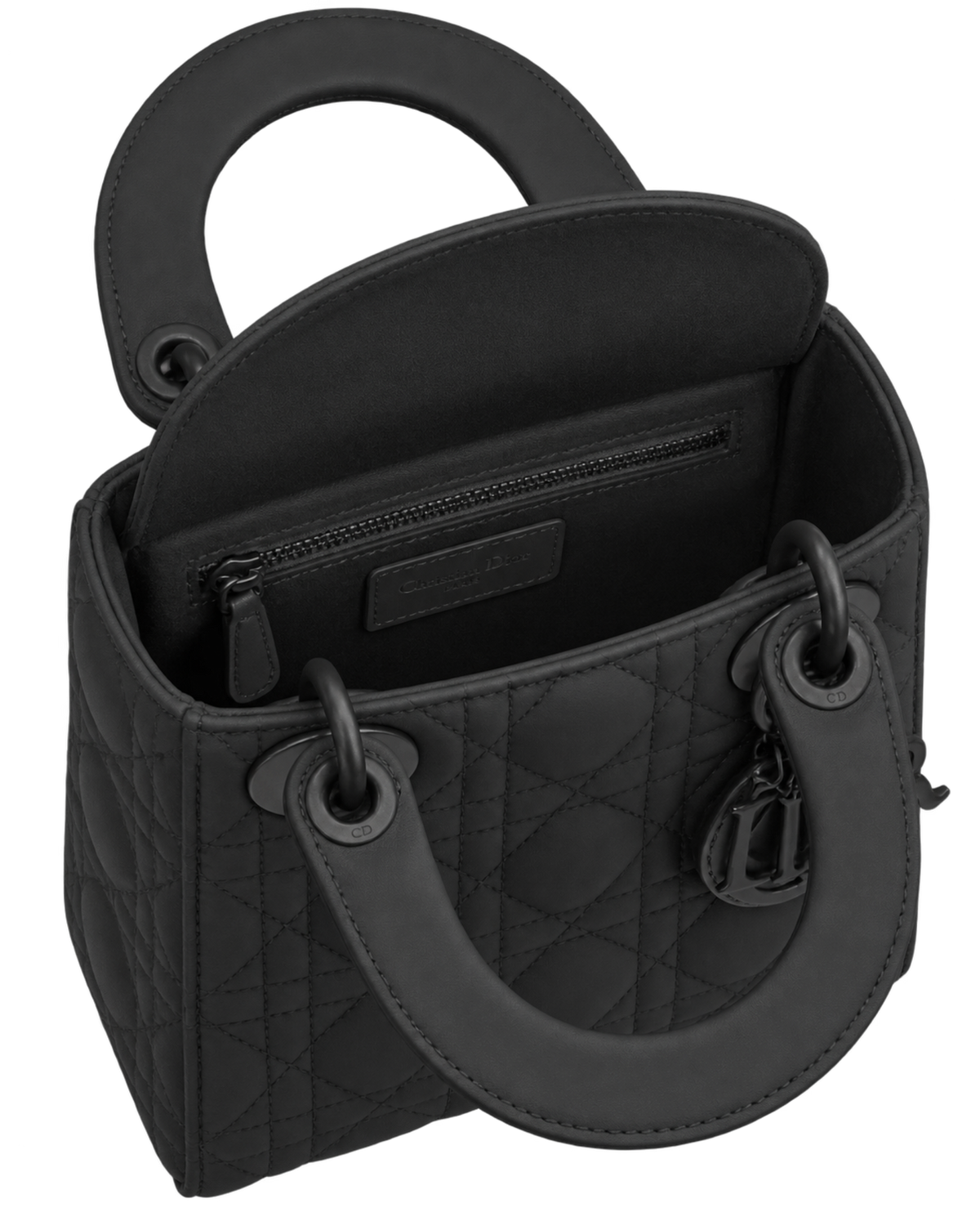 Mini Lady Dior Bag Black Ultramatte Cannage Calfskin